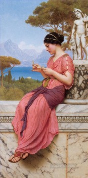  classicist Canvas - Le Billet Doux Neoclassicist lady John William Godward